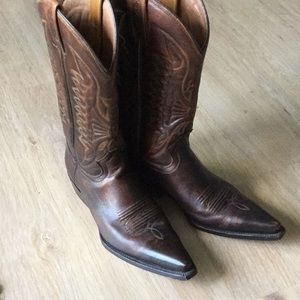Brown cowboy boots